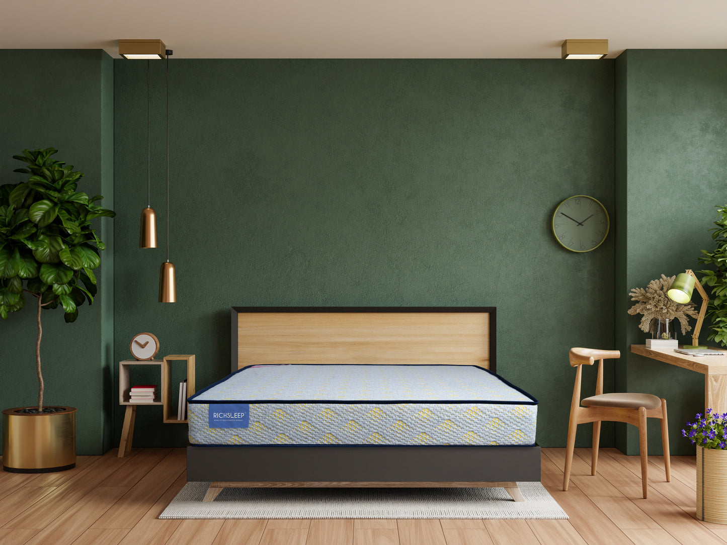 Richsleep FreshTouch Dual Comfort Plus | Single Size Mattress | IIT Delhi-certified, PU-Act Gen used to protect Bacteria, Fungi & Virus| Grey & Yellow | 10 years Warranty